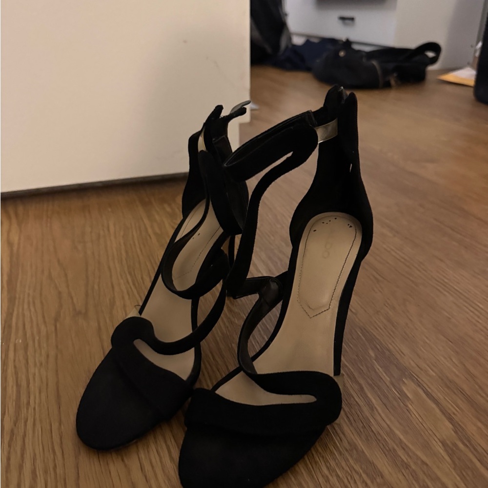 Aldo Black Strappy Heels